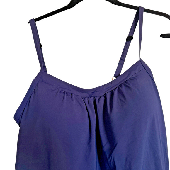 Lands End Sz 10 Blosun Tankini Top Slimming Beach Pool Modest Preppy - Picture 3 of 10